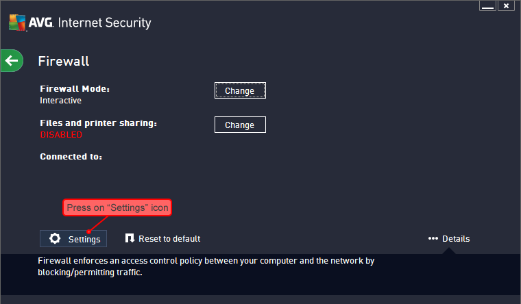 AVG Internet Security settings 2