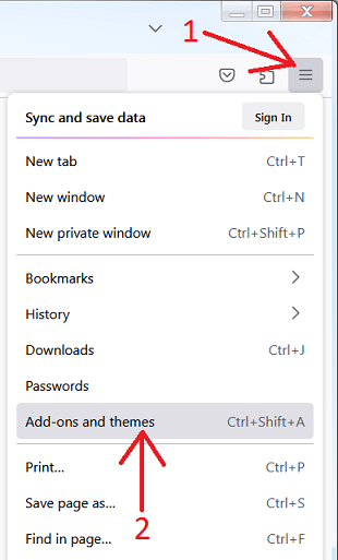 Open FireFox add-on dialog