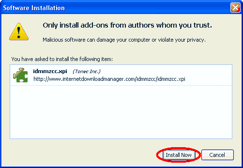 IDMCC extension installation Install now
