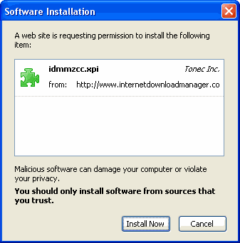 IDMCC extension installation allow step 2