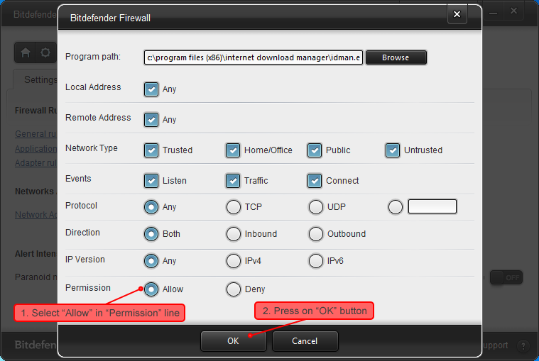 How to configure Bitdefender Internet Security to work with Internet Download Manager (IDM)