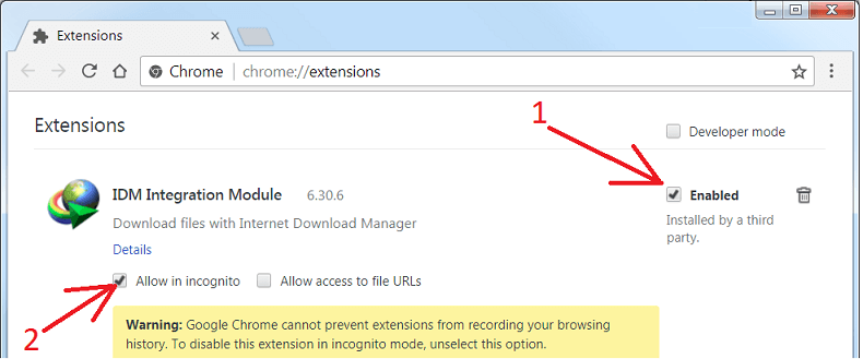 I do not see IDM extension in Chrome extensions list. How ...