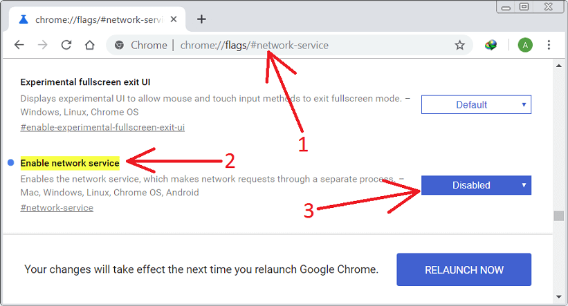 Enable Network service in Chrome