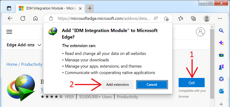 Microsoft edge idm eklentisi
