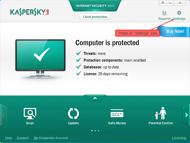 Kaspersky Internet Security settings 1