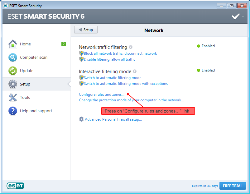 ESET Smart Security settings 2