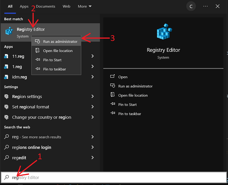 Open registry properties dialog