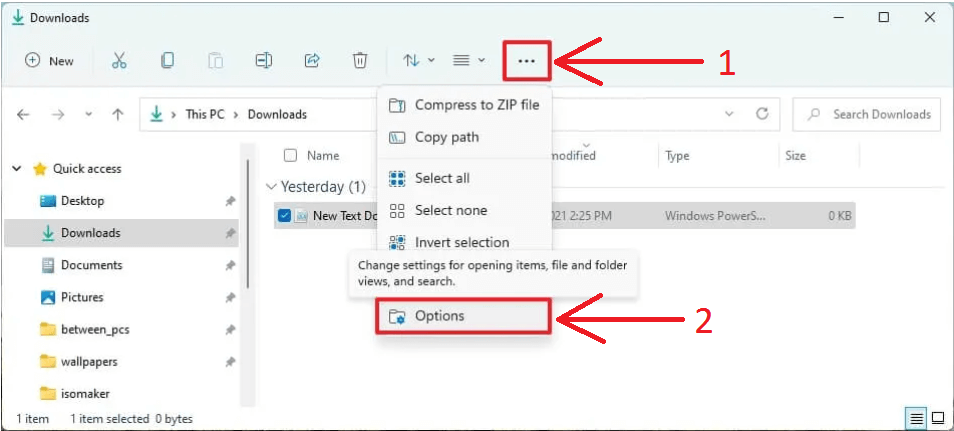 Open 'Folder Options' in Windows 10