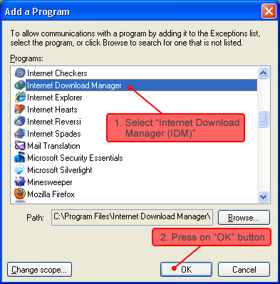 windows firewall software block internet download manager