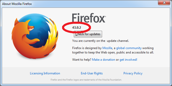 'About' FireFox dialog